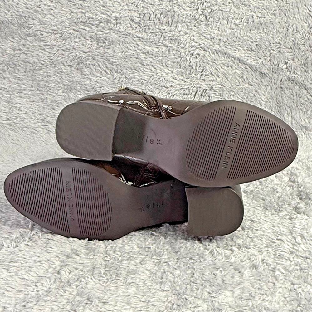 Anne Klein Makanda Ankle Boots Brown Croc Women's Size 8.5 Strappy Booties iFlex - Picture 9 of 12